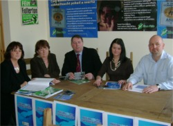 Pictured at the launch of the Sinn Féin campaign in Buncrana are Sheenagh McMahon, Inishowen Women's Outreach; Mary Doherty, Inishowen Women's Outreach; Sinn Féin councillors Gerry McMonagle, Marie Therese Gallagher and Daren Lalor.